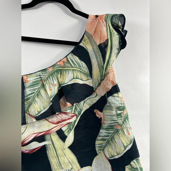 Ann Taylor Hawaii Tropic Floral One Shoulder Blouse Women's Size Small - Picture 5 of 13